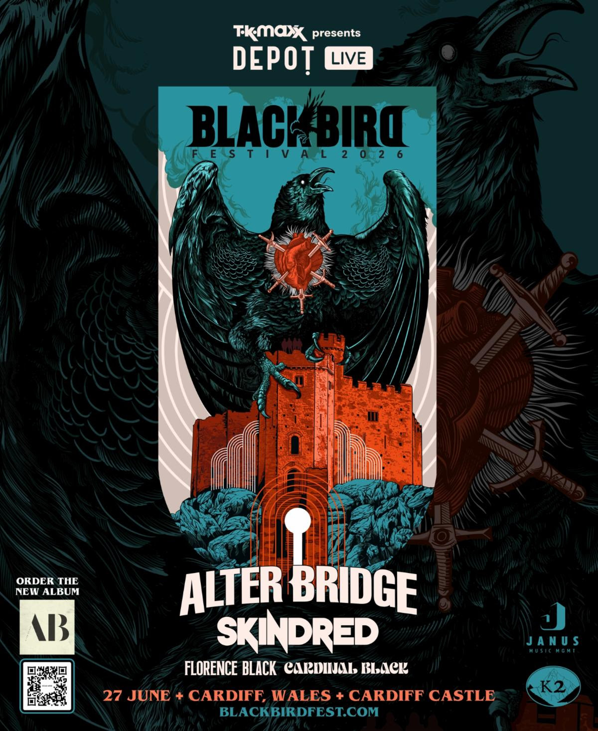 ALTER BRIDGE’s BLACKBIRD FESTIVAL takes flight – landing at Cardiff Castle in June 2026